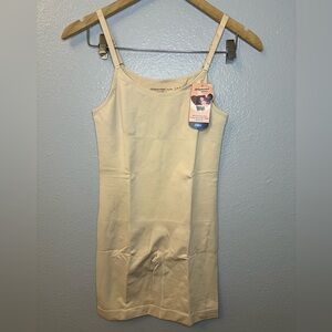 Shapermint Essentials Scoop Neck Mid-Thigh Bodysuit – XL Beige NWT